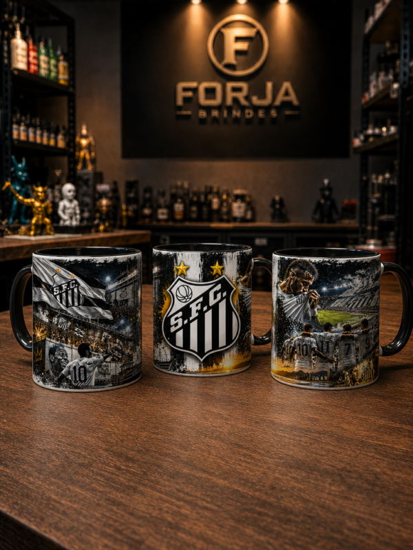 SANTOS para INSTA Caneca Personalizada Santos FC – Arte Exclusiva 360°