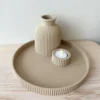 Conjunto Decorativo Wabi-Sabi Japonês – Vaso, Bandejas e Porta-Vela