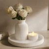 Conjunto Decorativo Wabi-Sabi Japonês – Vaso, Bandejas e Porta-Vela
